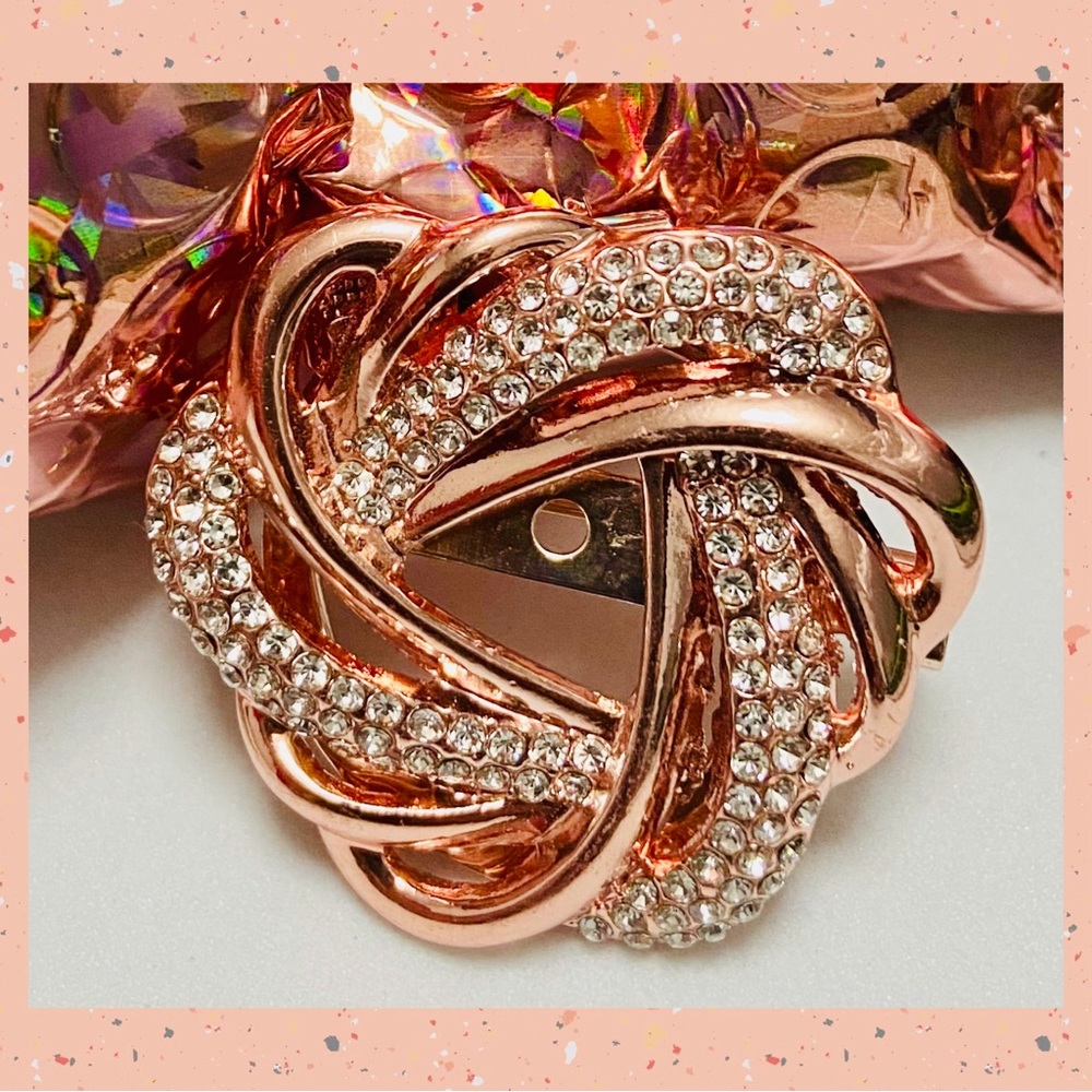 Crystal Rose Gold Scarf Buckle Ring/Pin